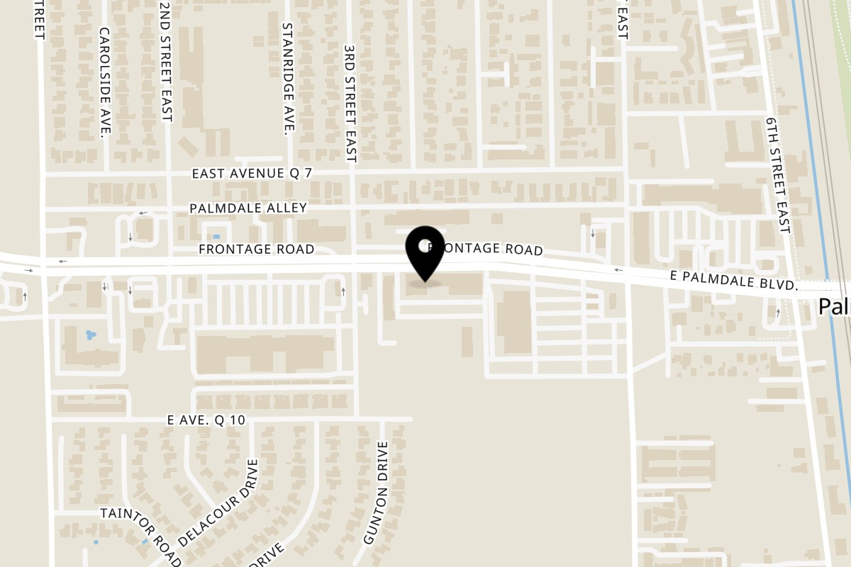 Map showing the location of Jasmine Thai Restaurant on 326 E Palmdale Blvd in Palmdale